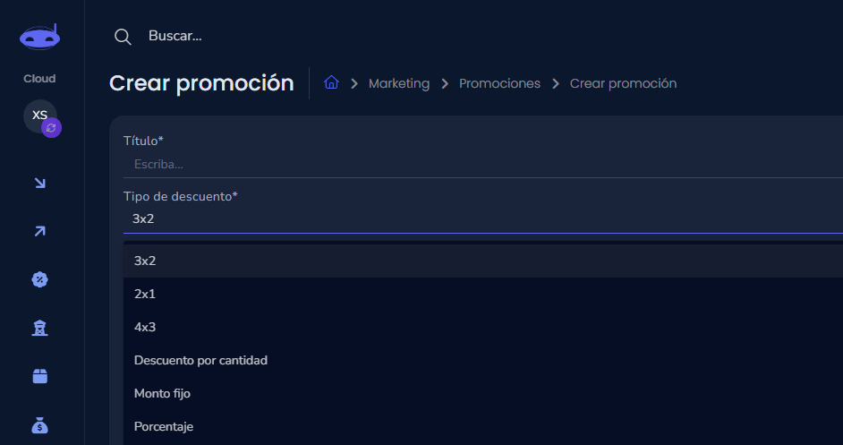 sistema de promociones para caja